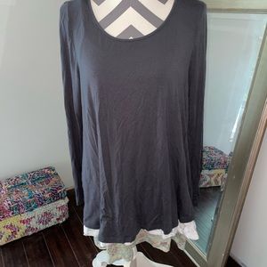 Matilda Jane, 2 in 1, layering ruffle tank with gray top